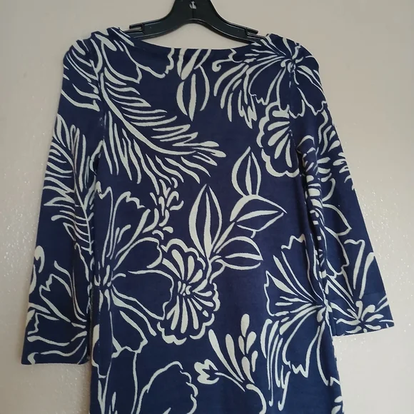 Lilly Pulitzer Sweater Dress XS Merino WoolKnit Floral Coastal Preppy‎ Cozy